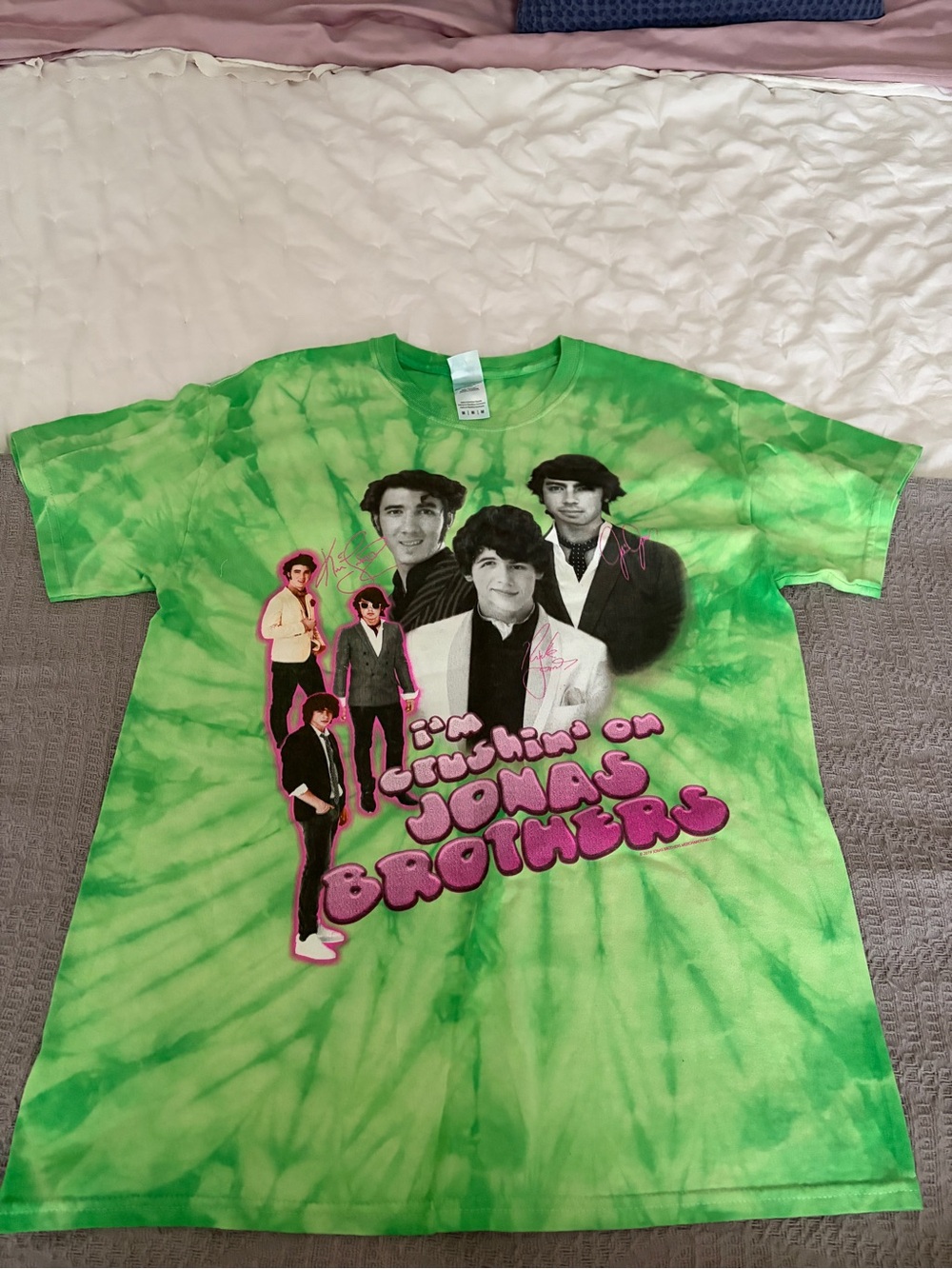 Jonas Brothers Green Tie-Dye Graphic Tee